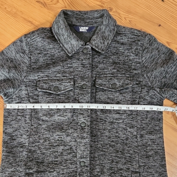 Lands End Gray Shirt Jacket - Picture 11 of 13